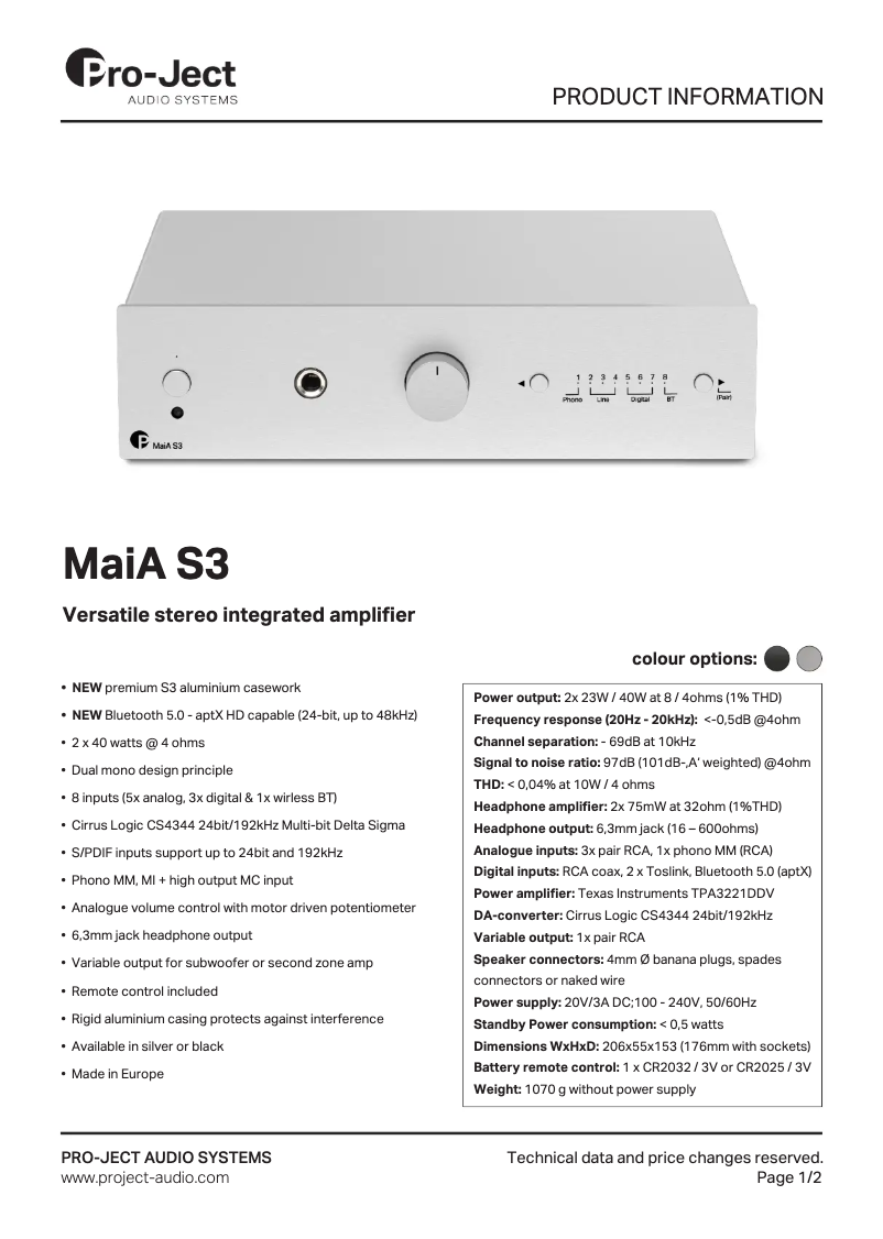 Image de la première page du manuel de l'appareil MaiA S3