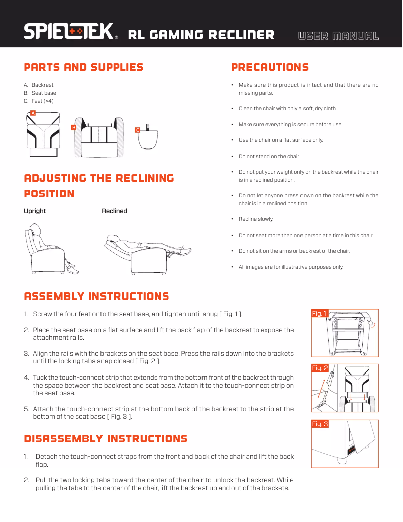 Page 1 de la notice Manuel utilisateur Spieltek RL