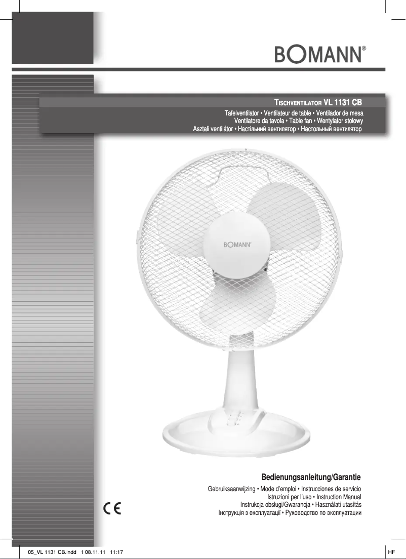 Page n°1 - Manuel utilisateur Bomann VL 1131 CB