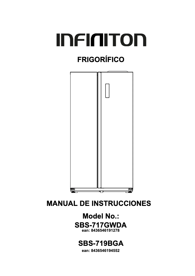 Page 1 de la notice Manuel utilisateur Infiniton SBS-719 BGA