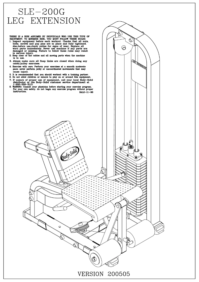 Image de la première page du manuel de l'appareil SLE200G-2