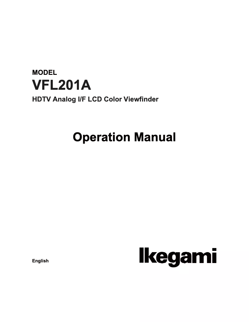 Página 1 del manual Manual de usuario Ikegami VFL201A