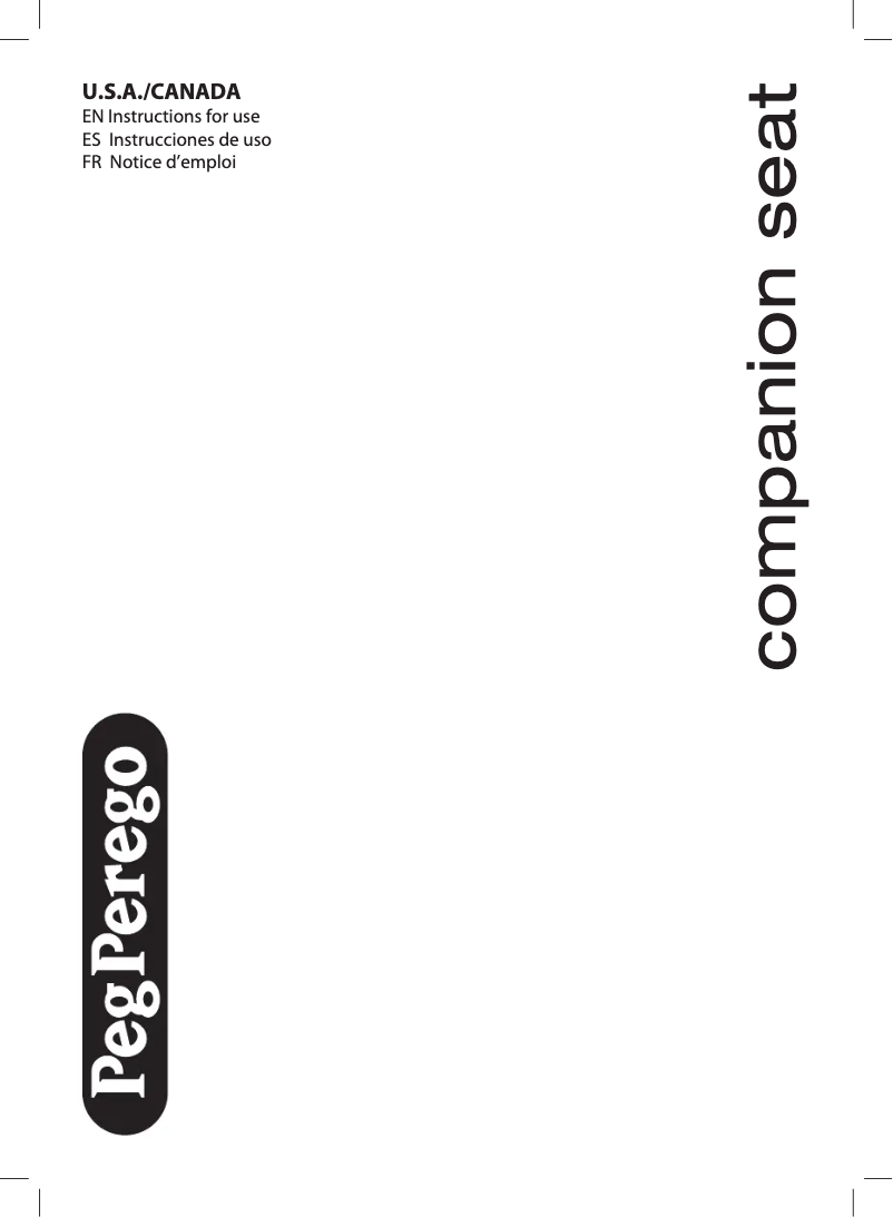 Image de la première page du manuel de l'appareil Companion seat