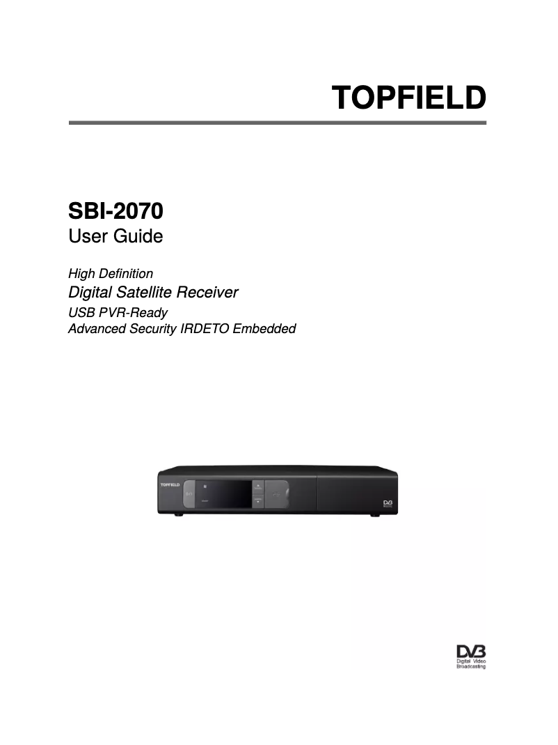 Image de la première page du manuel de l'appareil SBI-2070