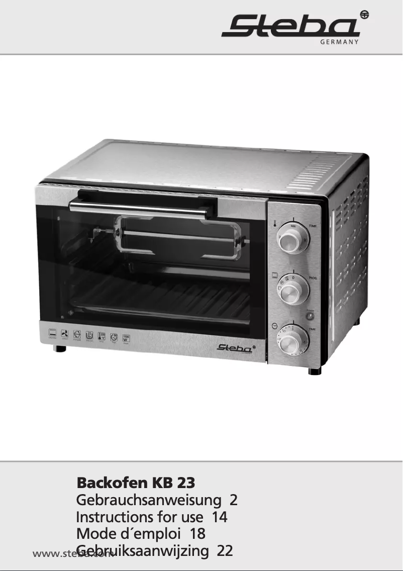 Page n°1 - Manuel utilisateur Steba KB23