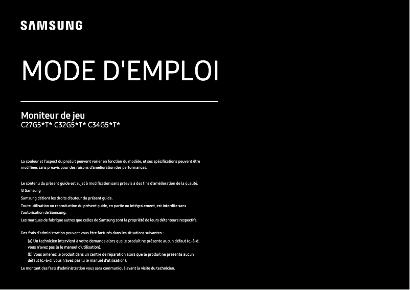 Page n°1 - Mode d'emploi Samsung C32G55TQWR