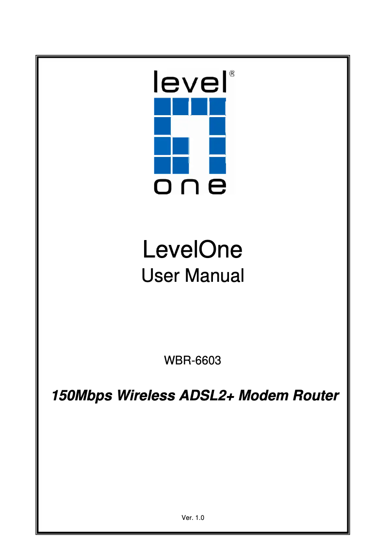 Page n°1 - Manuel utilisateur LevelOne WBR-6603A