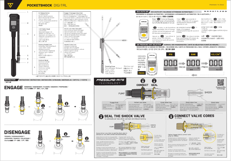 Page 1 de la notice Manuel utilisateur Topeak Pocket Shock Digital
