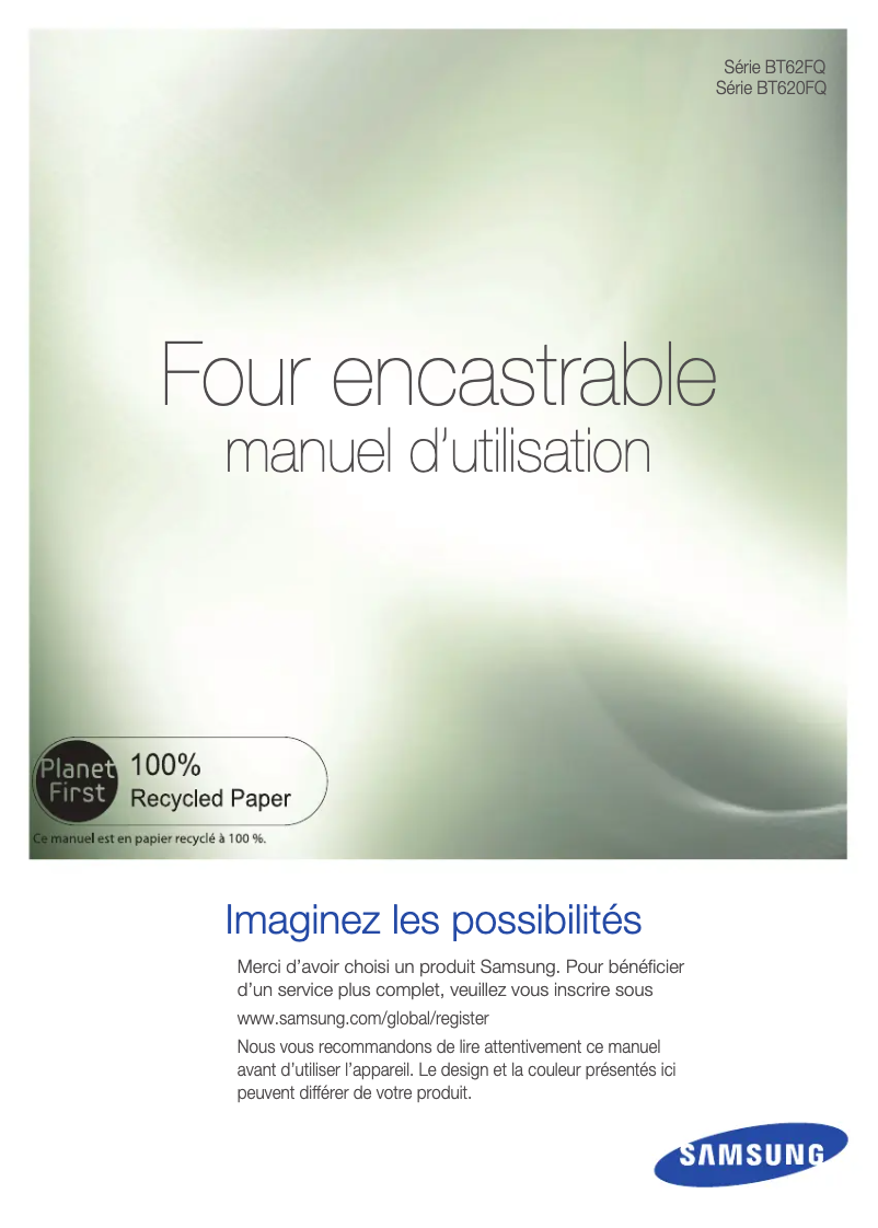 Page n°1 - Manuel utilisateur Samsung BT620FQST