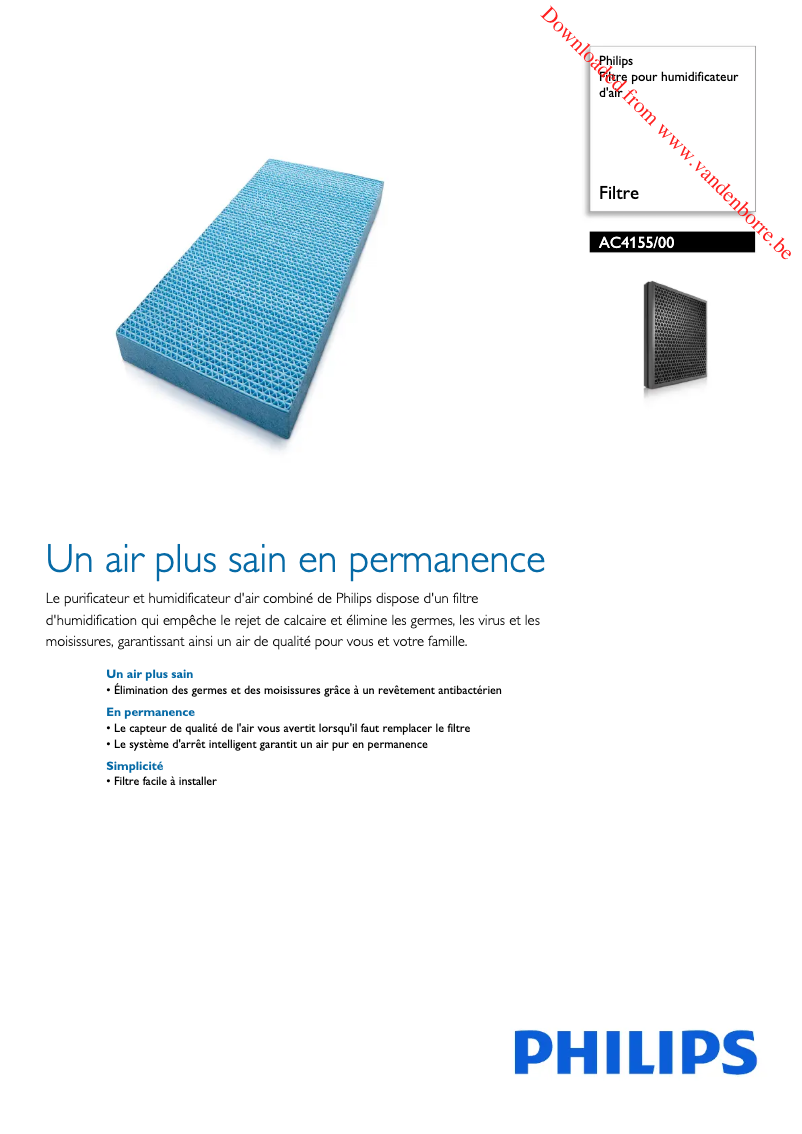 Page n°1 - Manuel utilisateur Philips AC4155