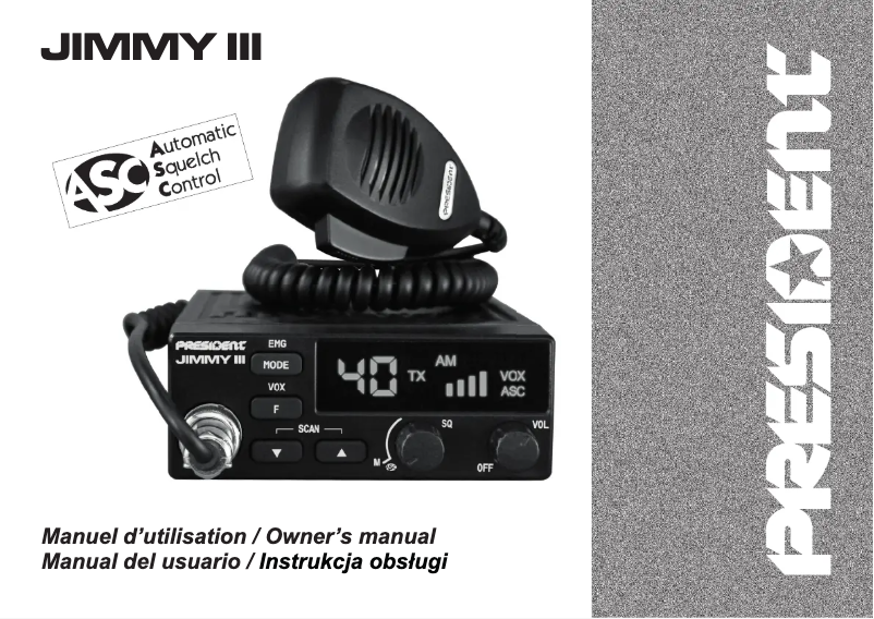 Image de la première page du manuel de l'appareil JIMMY III