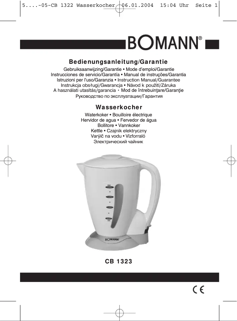 Image de la première page du manuel de l'appareil CB 1323