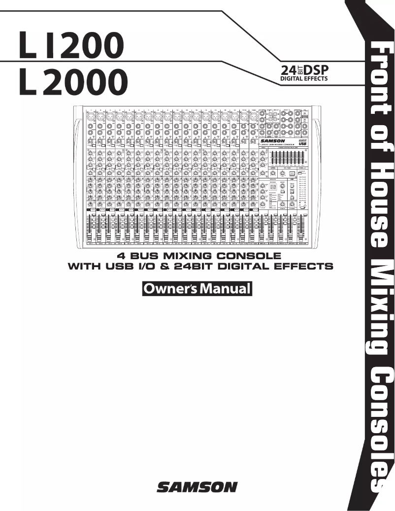 Page n°1 - Manuel utilisateur Samson L2000