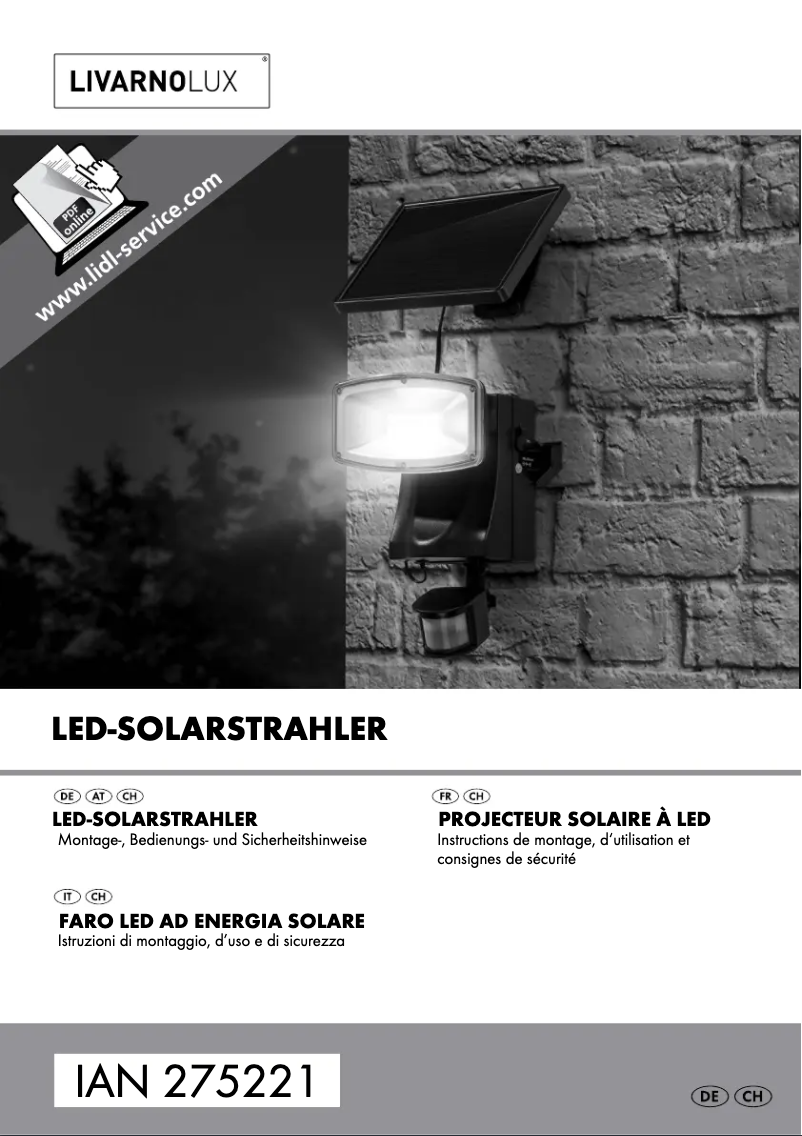 Page n°1 - Manuel utilisateur Livarno Lux IAN 275221