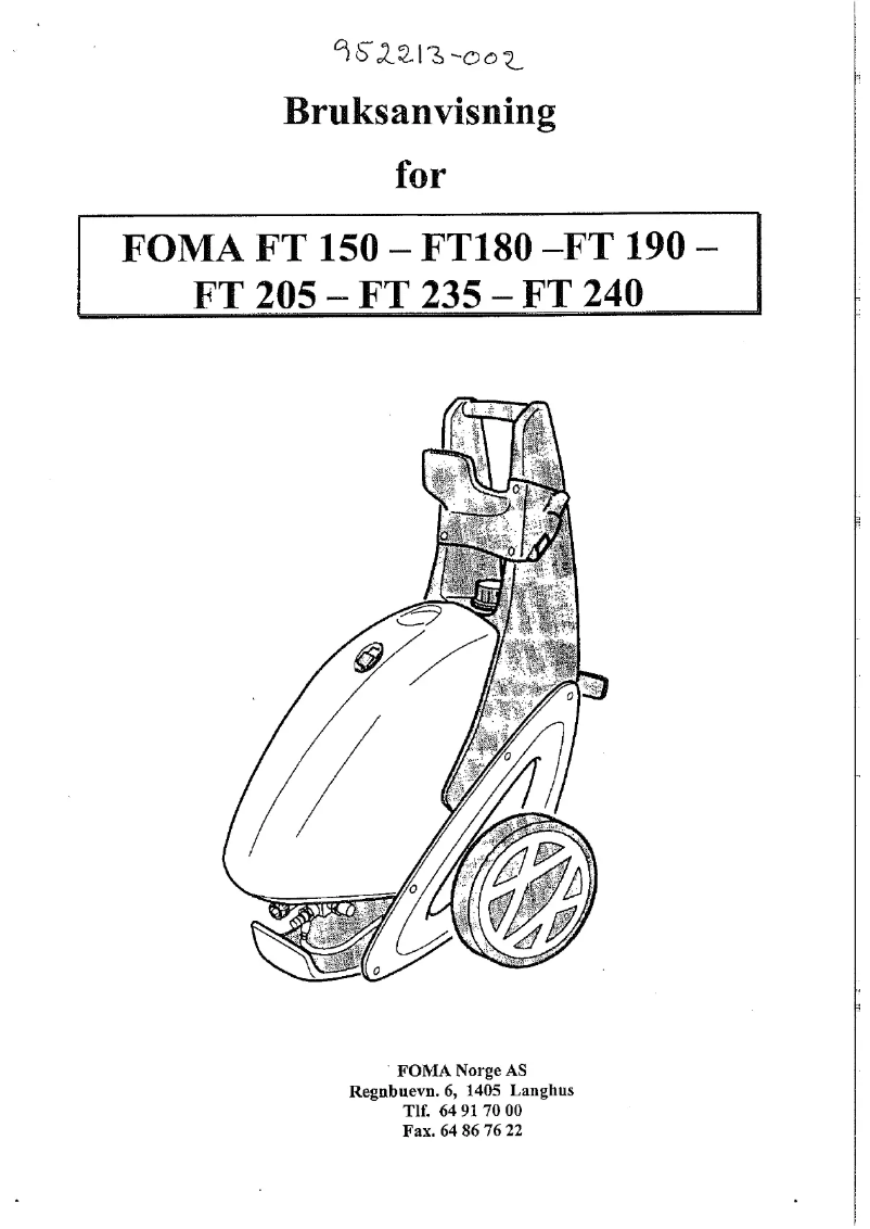 Page 1 de la notice Manuel utilisateur FOMA FT240
