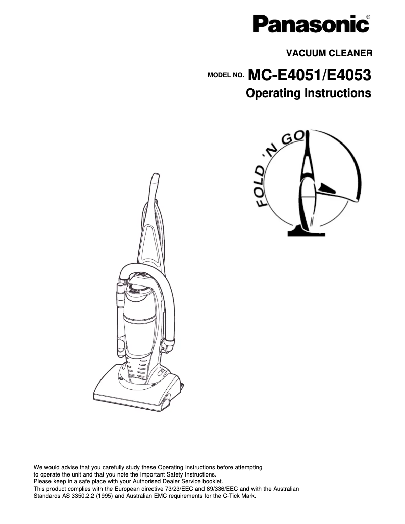 Page 1 de la notice Manuel utilisateur Panasonic MC-E4053