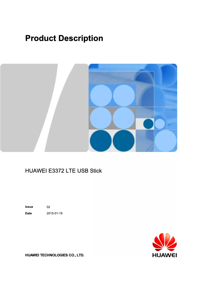Page 1 de la notice Manuel utilisateur Huawei E3372