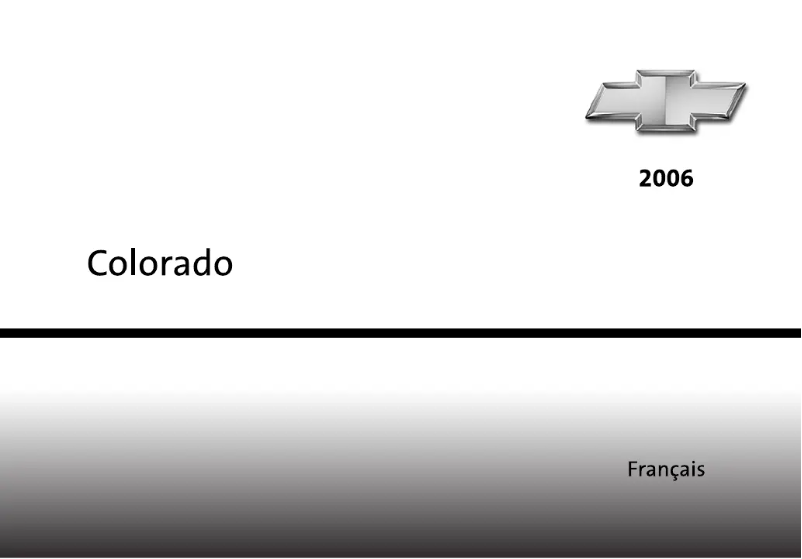 Image de la première page du manuel de l'appareil Colorado (2006)