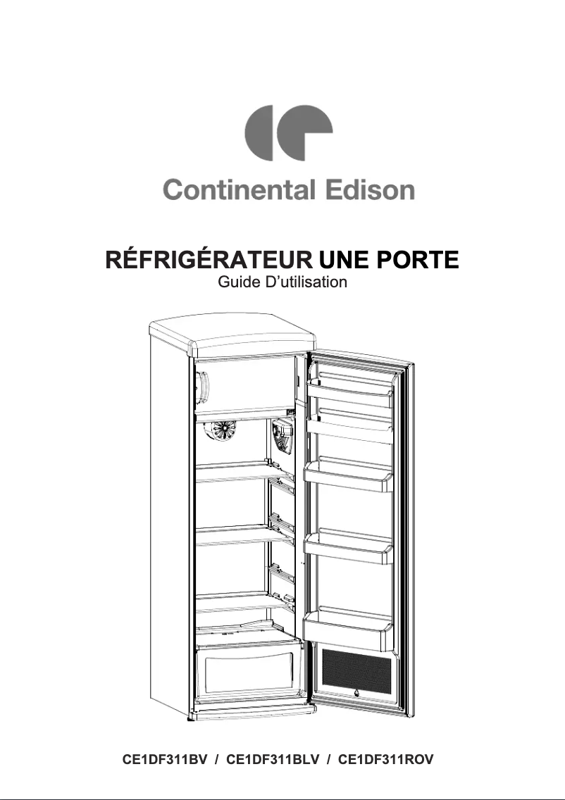 Page n°1 - Manuel utilisateur Continental Edison CE1DF311BV