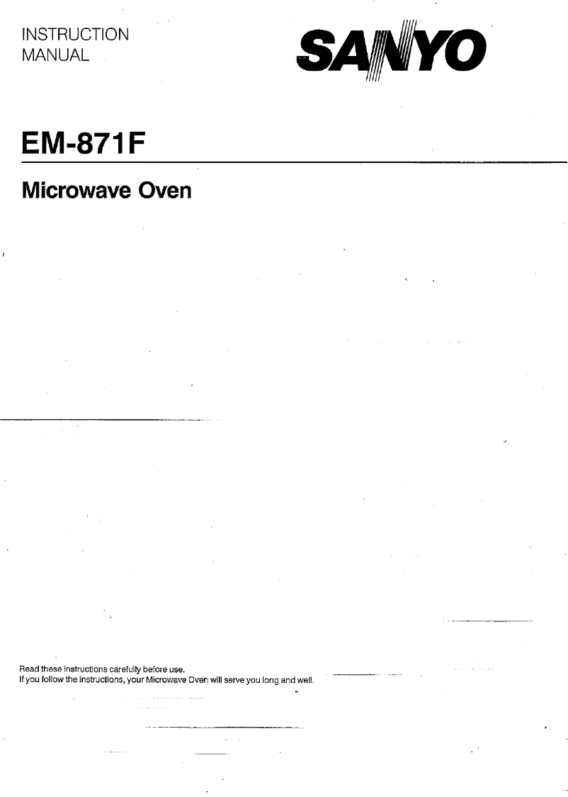 Page n°1 - Manuel utilisateur Sanyo EM-871F