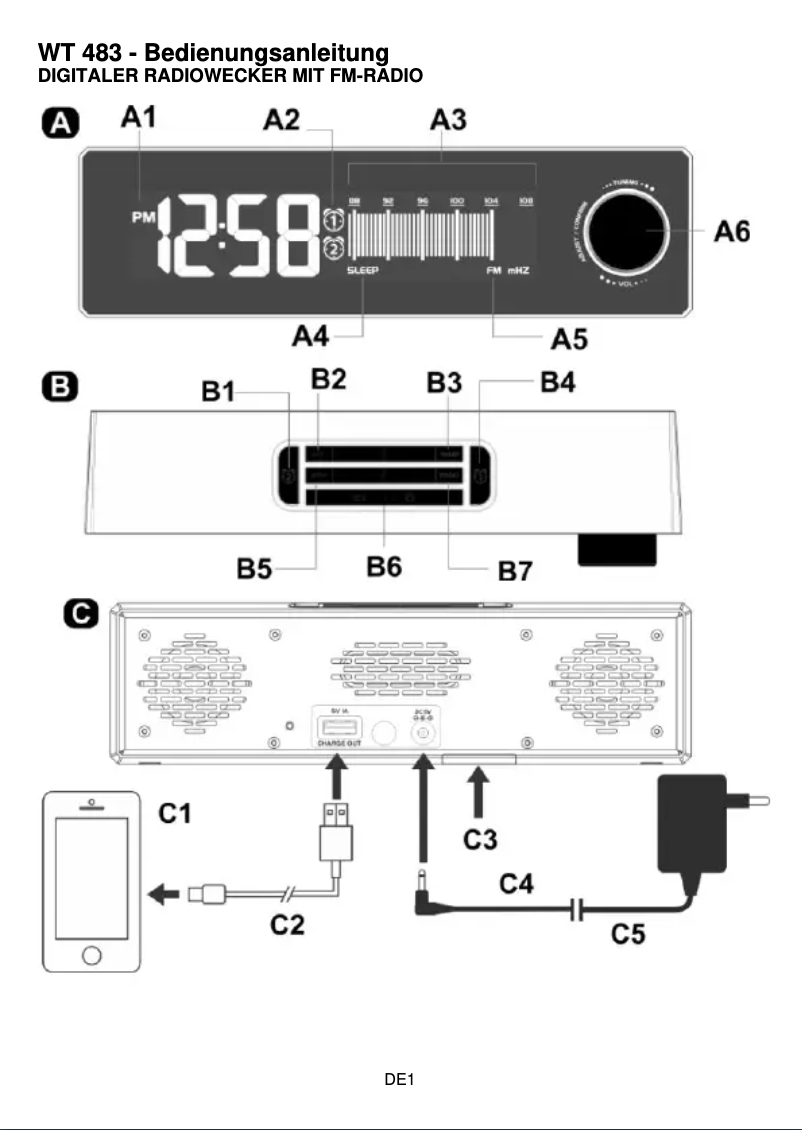 Page n°1 - Manuel utilisateur Techno Line WT 483