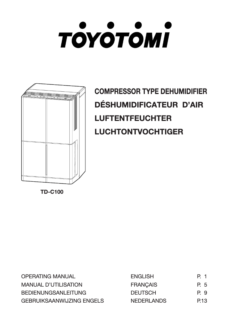 Page n°1 - Manuel utilisateur Toyotomi TD-C100