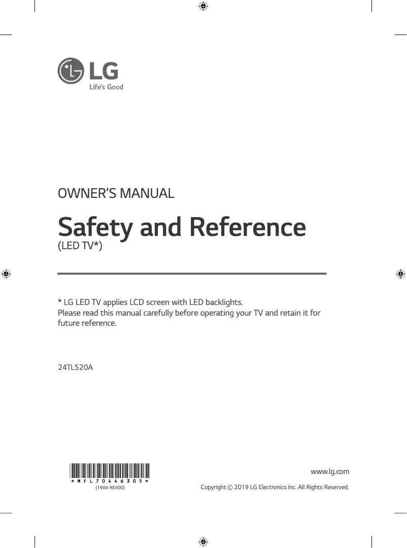 Page n°1 - Manuel utilisateur LG 24TL520A