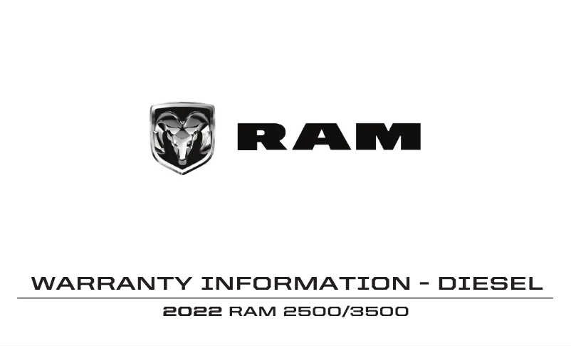 Page 1 de la notice Informations de garantie RAM 3500 (2022)