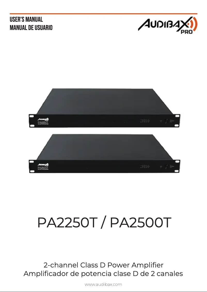 Page n°1 - Manuel utilisateur Audibax PA2500T