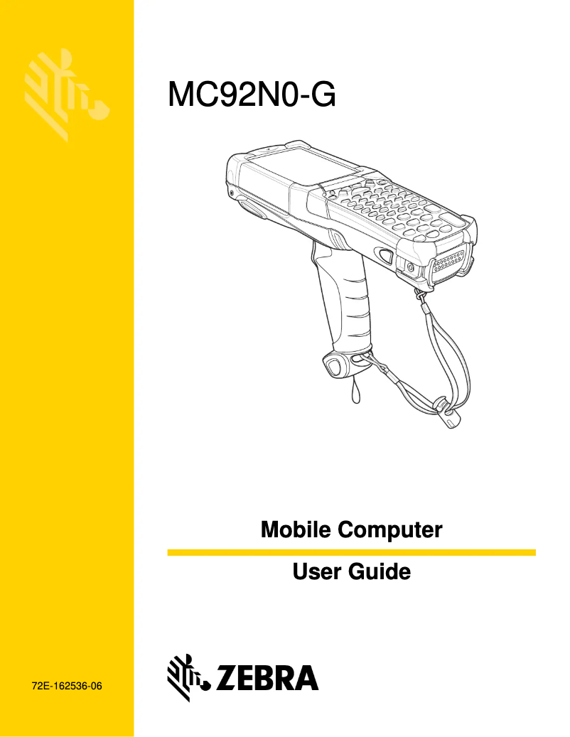 Page 1 of the manual User Manual Zebra MC9200