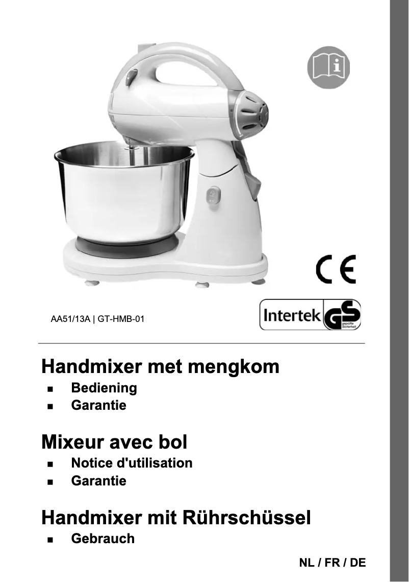 Image de la première page du manuel de l'appareil GT-HMB-01
