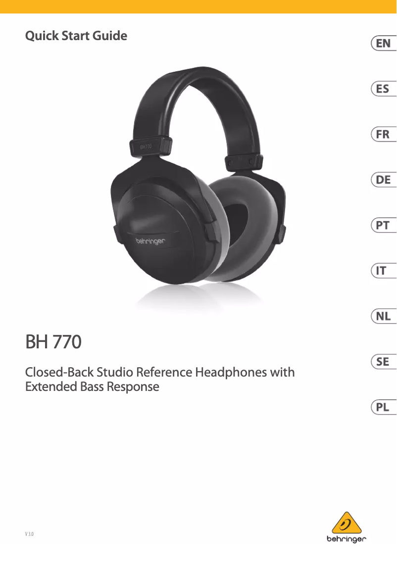 Image de la première page du manuel de l'appareil BH 770
