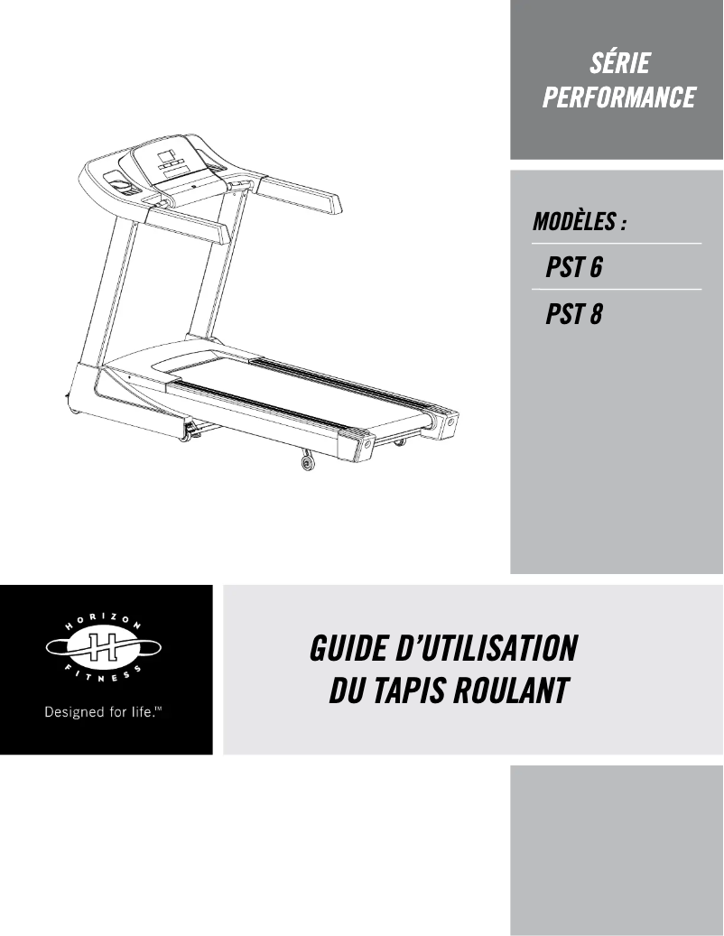 Page 1 de la notice Manuel utilisateur Horizon Fitness PST 6