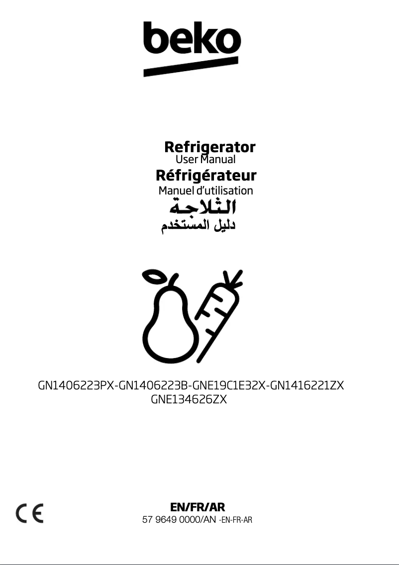Page 1 de la notice Manuel utilisateur Beko GN1406223PX