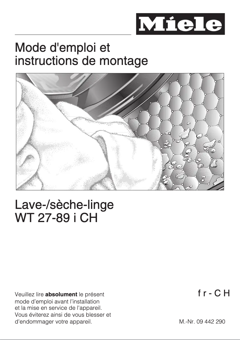 Page 1 de la notice Manuel utilisateur Miele WT 27-89 CH WPM