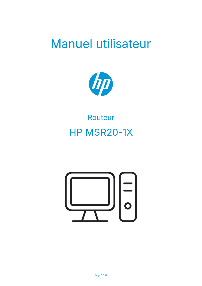 Page n°1 - Manuel utilisateur HP MSR20-1X