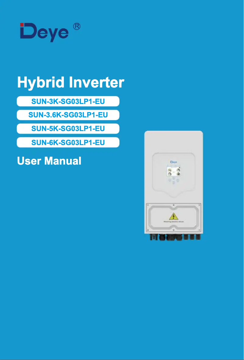 Page n°1 - Manuel utilisateur Deye SUN-6K-SG03LP1-EU