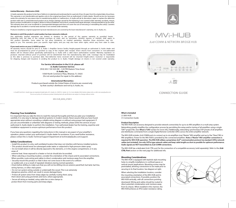 Image de la première page du manuel de l'appareil MVi-Hub