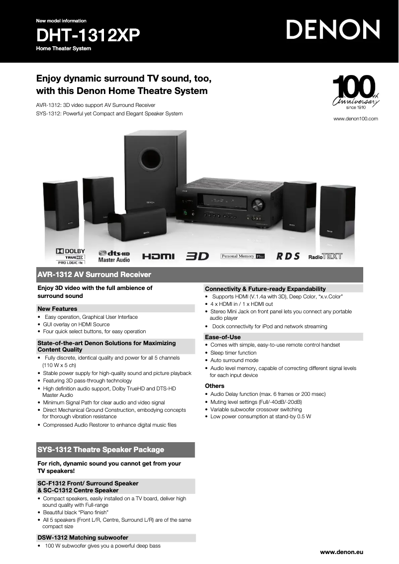 Image de la première page du manuel de l'appareil DHT-1312XP