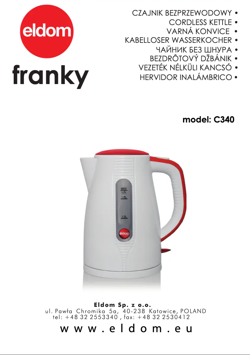 Page n°1 - Manuel utilisateur Eldom Franky C340