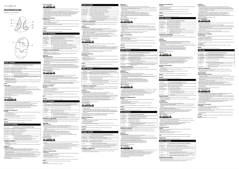 Page 1 de la notice Manuel utilisateur Nedis ERGOMSWD200BK