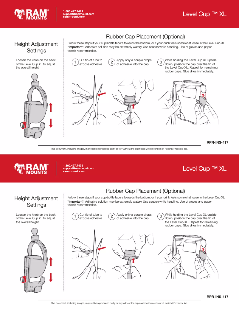 Page 1 de la notice Manuel utilisateur RAM Mount RAP-B-417-400U