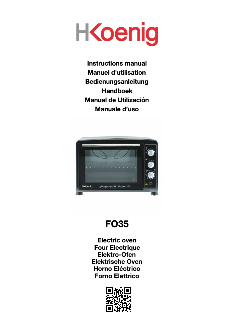 Page 1 de la notice Manuel utilisateur H.Koenig FO35