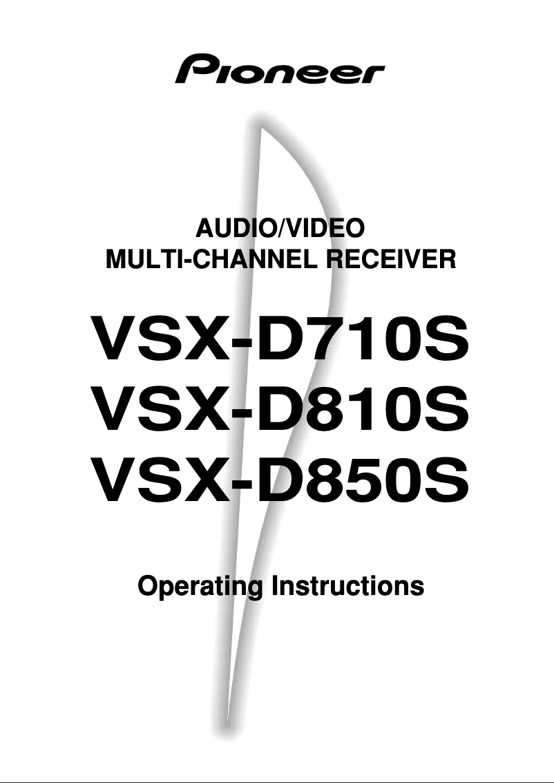 Image de la première page du manuel de l'appareil VSX-D850S