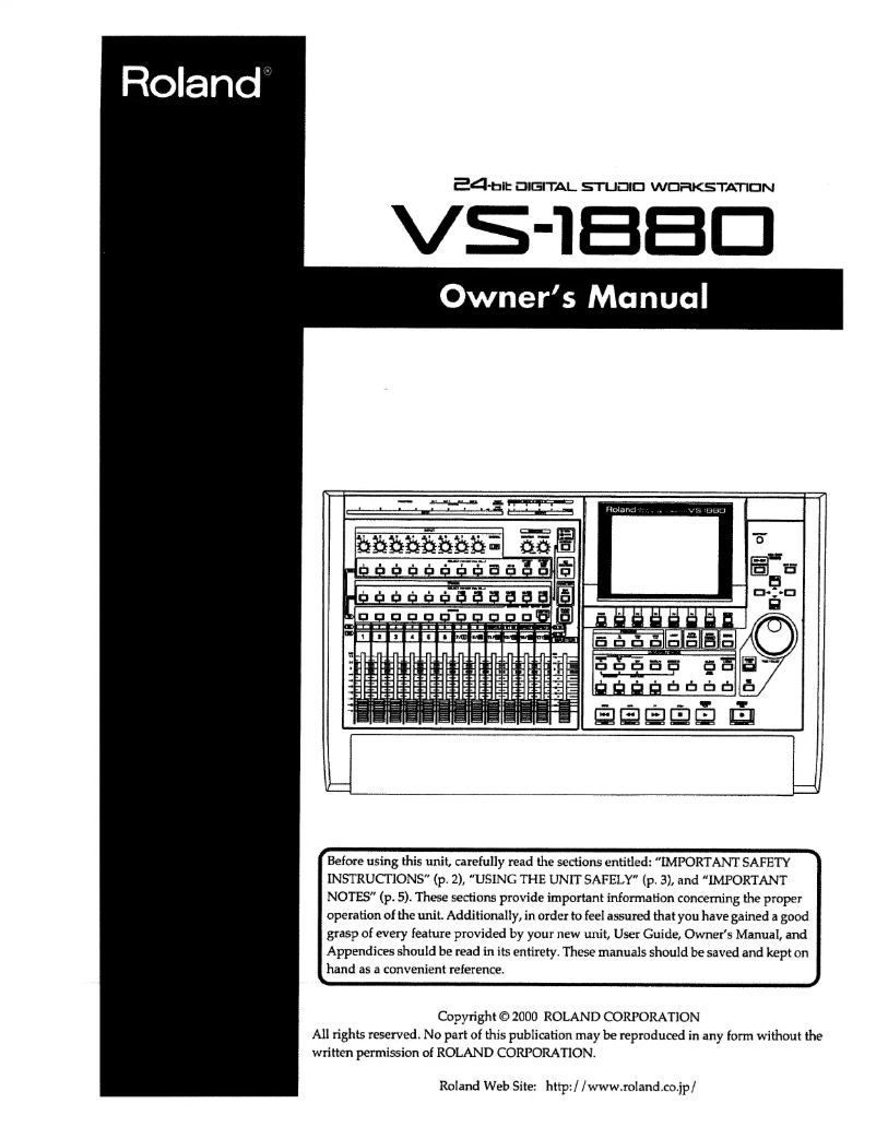 Imagen de la primera página del manual del dispositivo VS-1880
