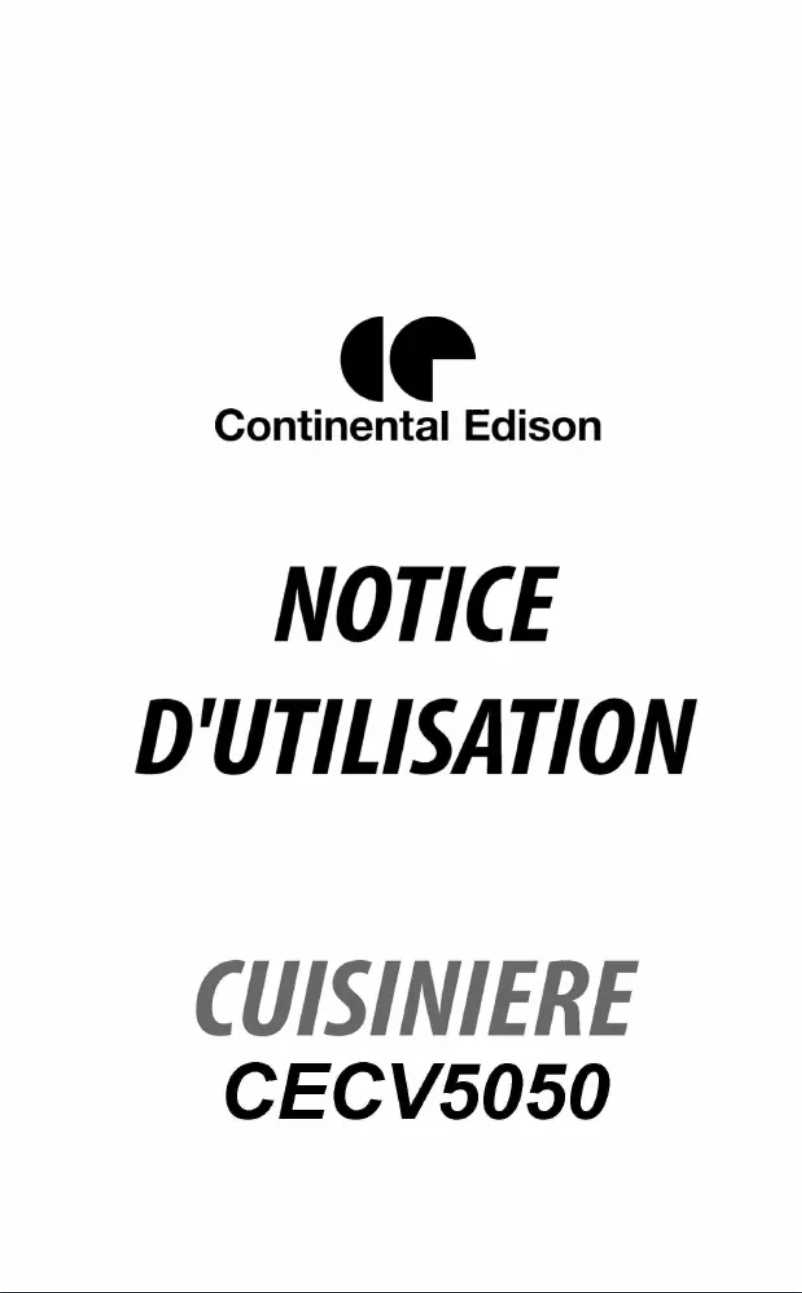 Page n°1 - Manuel utilisateur Continental Edison CECV5050