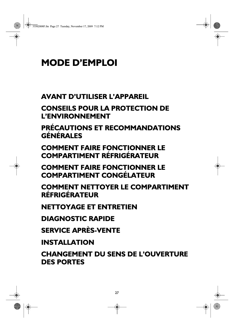 Page n°1 - Manuel utilisateur Laden AM 145 AP
