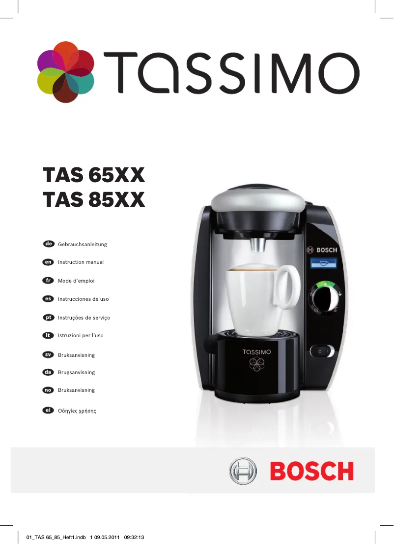 Page n°1 - Manuel utilisateur Bosch Tassimo Fidelia+ TAS6515