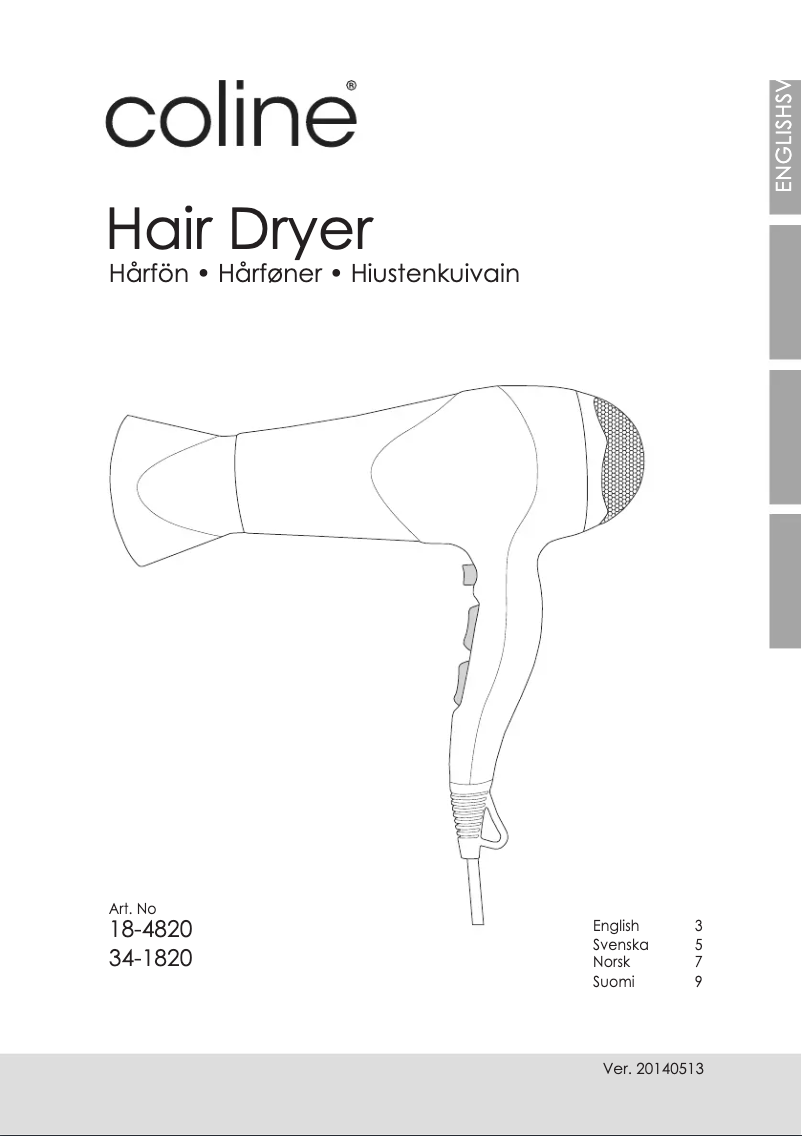 Page 1 de la notice Manuel utilisateur Coline 34-1820