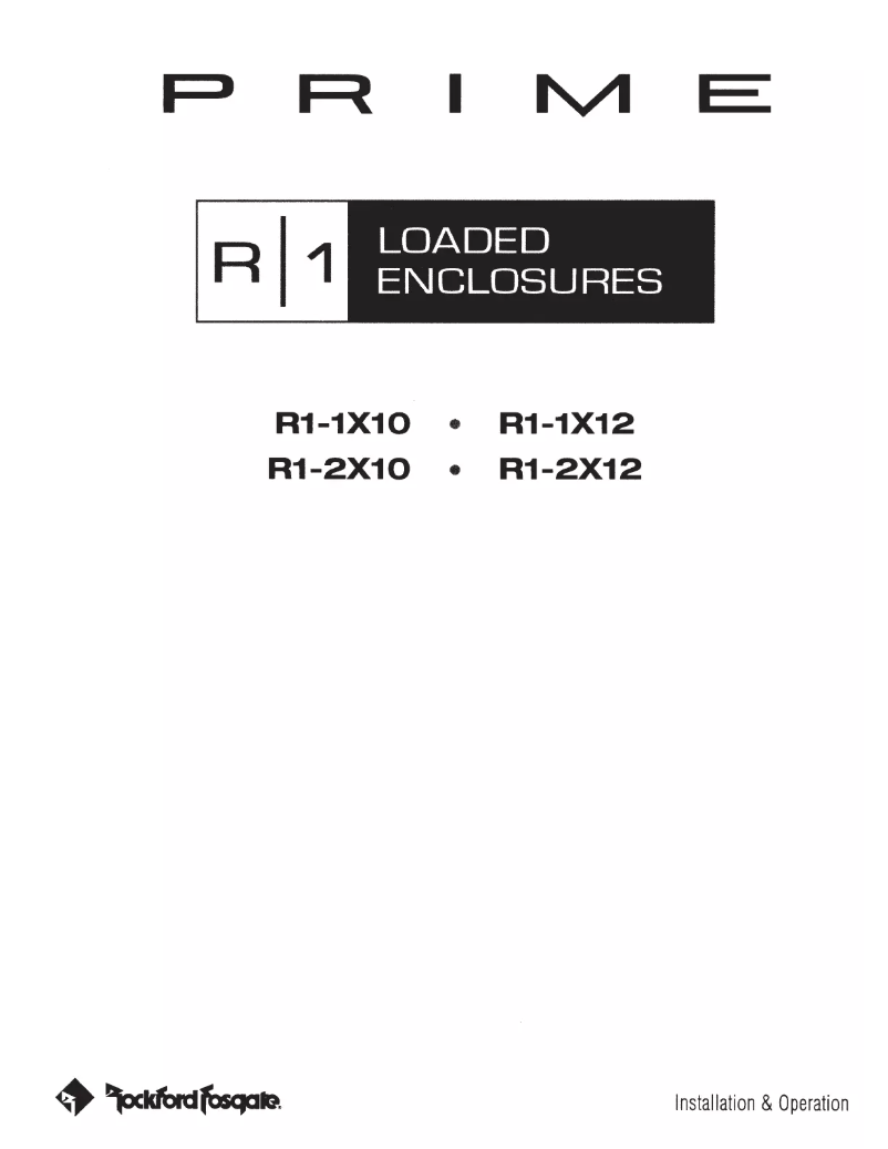 Page n°1 - Manuel utilisateur Rockford Fosgate Prime R1-2X10